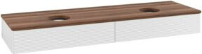 V&B Antao Waschtischunterschrank mit Frontstruktur und Beleuchtung, Farbe: Weiß, B: 160 cm, T: 50 cm - Bild 1