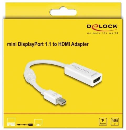 Delock 65128 Mini-DisplayPort auf HDMI Adapter in Weiß - Bild 1