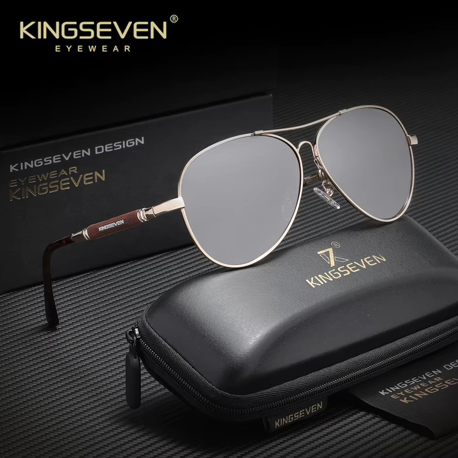 KINGSEVEN Sonnenbrille Aviator, Vollrand, Metall, Unisex, polarisiert - Bild 1