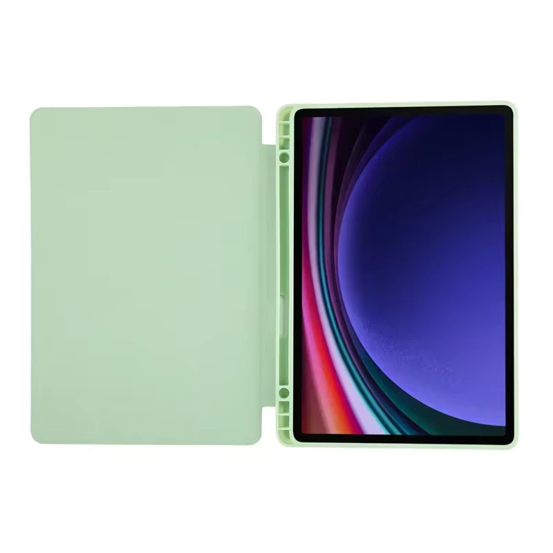 Samsung Galaxy Tab S10 Lite Schutzhülle mit Stifthalter und Klappfunktion in Schwarz und Grün - Bild 2