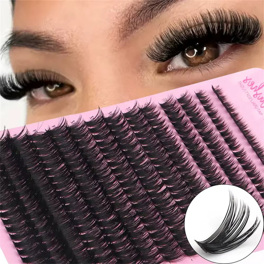 JIEFUXIN Falsche Nerz-Wimpern, D-Curl, Natürlich, Unisex - Bild 4
