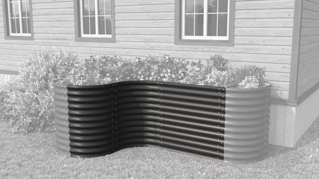 Vitavia Hochbeeterweiterung Curve für Vita 858 aus Zincalume Stahlblech, Schwarz, B/T/H: 80 x 80 x 86 cm - Bild 1