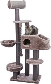 Trixie Kratzbaum XXL Andres für erwachsene Katzen in Braun und Grau mit Höhle, Hängematte und Sisal-Elementen - Bild 1