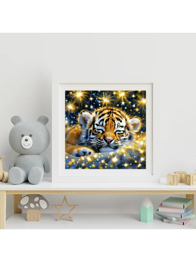 EverShine DIY Diamantmalerei Tiger Tierbild als Strass-Mosaik in Multicolour, 20 x 20 cm - Bild 3