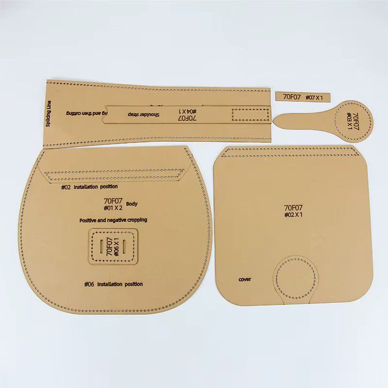YOMDID DIY Handtaschen Muster Schablone für Leder und Papier in Beige - Bild 2