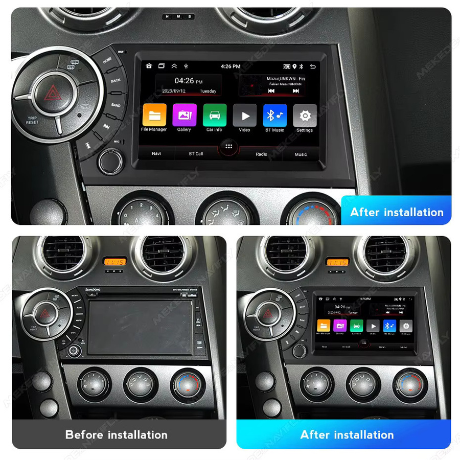 STRONGNAVI Android Auto und Carplay Autoradio mit 7 Zoll Bildschirm für Ssangyong Kyron Actyon 2005-2011, 2 DIN Multimedia Video Player, Schwarz - Bild 2