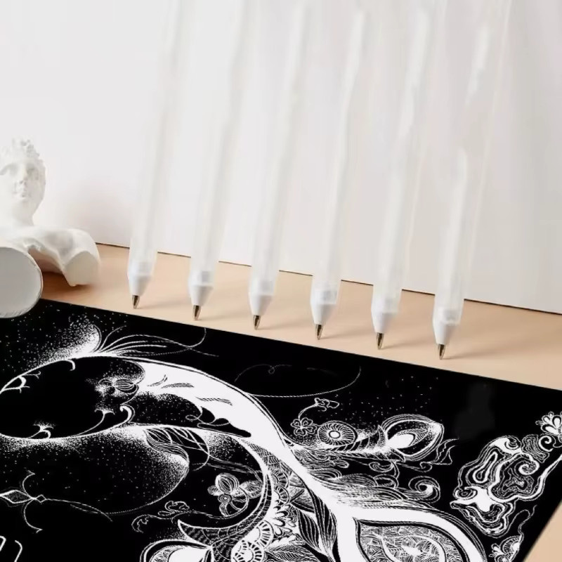 Kawai 5-teiliges Set weiße Marker-Gelstifte mit feiner Spitze für Kunstzeichnungen, Comics und Illustrationen - Bild 5