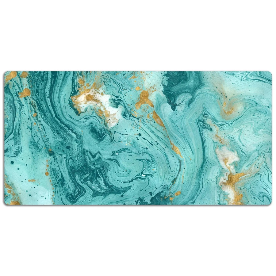 Tulup Schreibtischunterlage aus PVC in Türkisfarbenem Marmor Design, B: 120 cm, T: 60 cm - Bild 2