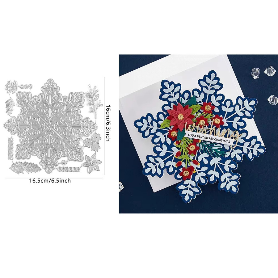 DIY Bastelset mit transparenten Stempeln und silbernen Metallschneideformen für Ostern und Weihnachten zur Gestaltung von Scrapbooks und Fotoalben - Bild 2
