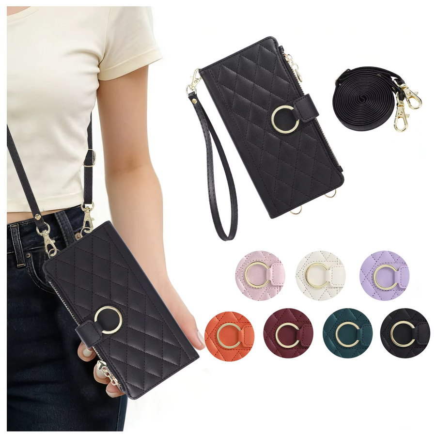 KELAPA Crossbody-Brieftaschenhülle für Google Pixel 7 8 9 10 Pro XL 7A 8A 9A als Flip-Lederhülle mit Kartenfächern und Standfunktion in Schwarz oder Lila - Bild 5