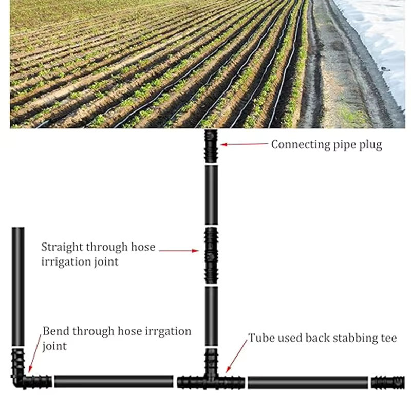 Nongjiale Gartenbewässerungsschlauch Reparatur- und Verlängerungsset in Schwarz für 1/2 Zoll und 16 mm Schläuche mit Verbindern, Kupplungen, T-Stücken, Winkelstücken und Steckern - Bild 3