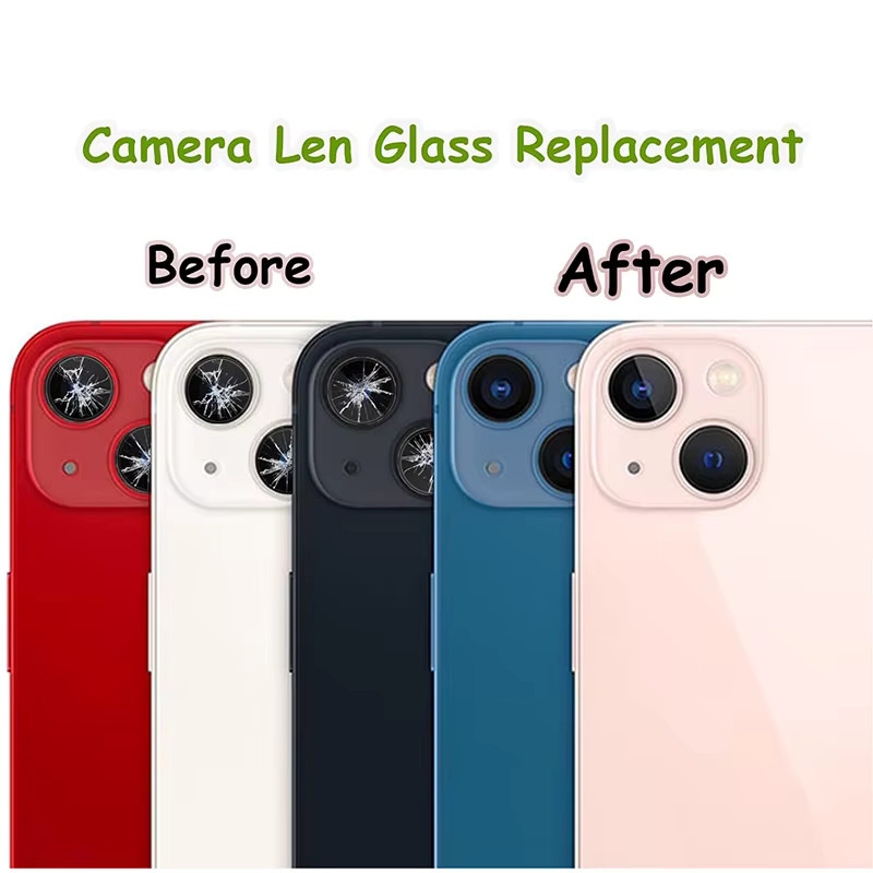 10 Sets Ersatz Kamera Objektiv Glas mit Klebstoff für Apple iPhone 13 Mini 14 15 16 Plus Pro Max - Bild 2