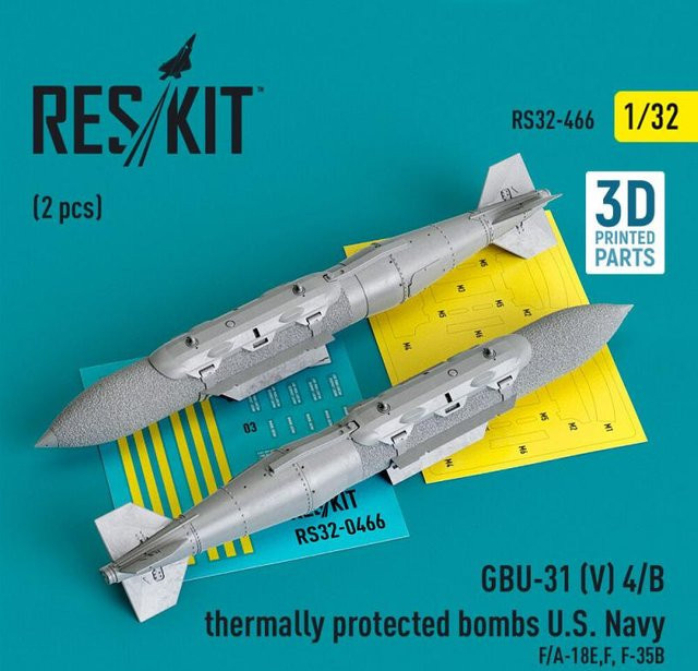 ResKit Models GBU-31 (V) 4/B thermally protected bombs, 2-teiliges Set, 3D Printed - Bild 1
