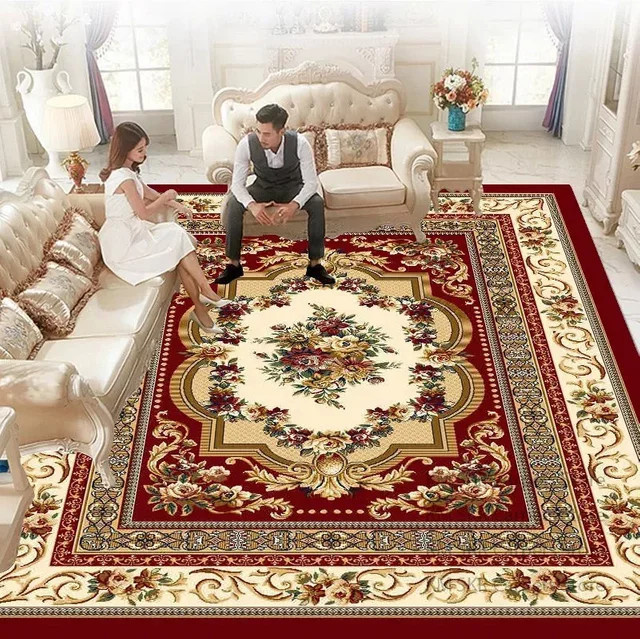 Waschbarer Teppich im orientalischen Stil von LYAHKAE, mehrfarbig, rechteckig - Bild 1