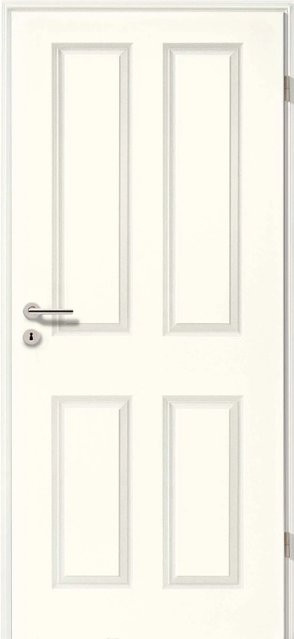 GetaDoor Zimmertür Brillant Classic 4004 Weiß, Vollspan, Linksbündig, B: 73,5 cm, H: 198,5 cm - Bild 1