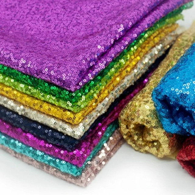 Pailletten-Mesh-Stoff in Blau und Multicolour für Hochzeitsdekoration, Kostüme und DIY-Projekte als Meterware - Bild 1