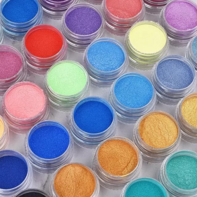 6er Set Perlglanz Pigmentpulver in Multicolour für Epoxidharz, Schmuckherstellung und Nail Art - Bild 1
