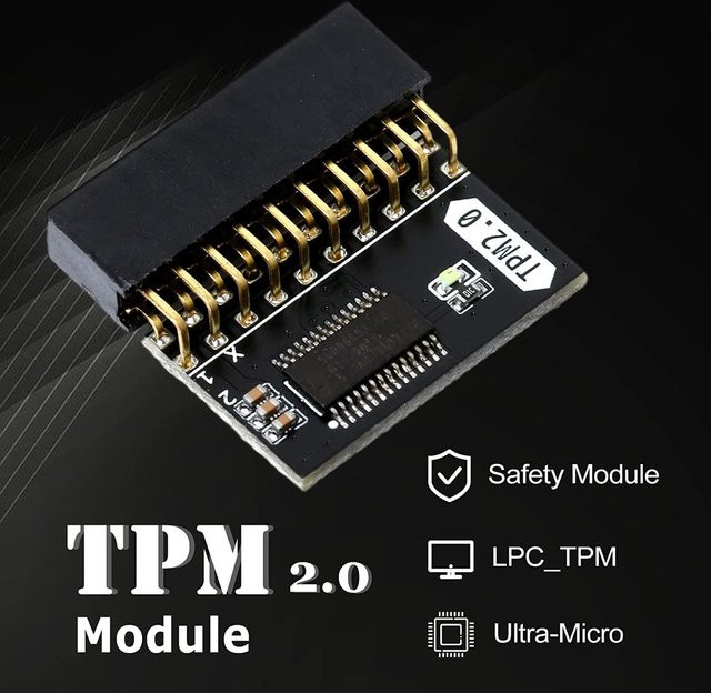 VBESTLIFE TPM 2.0 Sicherheitsmodul 20-Pin Crypto Prozessor für PC in Schwarz - Bild 1