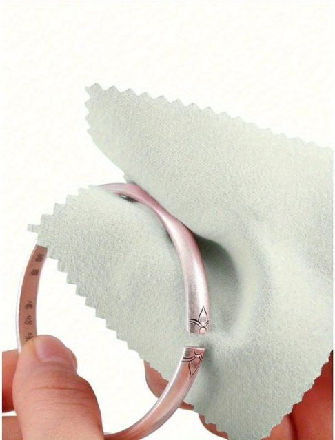 SZwatch Silberpoliertuch Set aus Wildleder in Grau, 10 Stück doppelseitige Reinigungstücher für Silberschmuck - Bild 1
