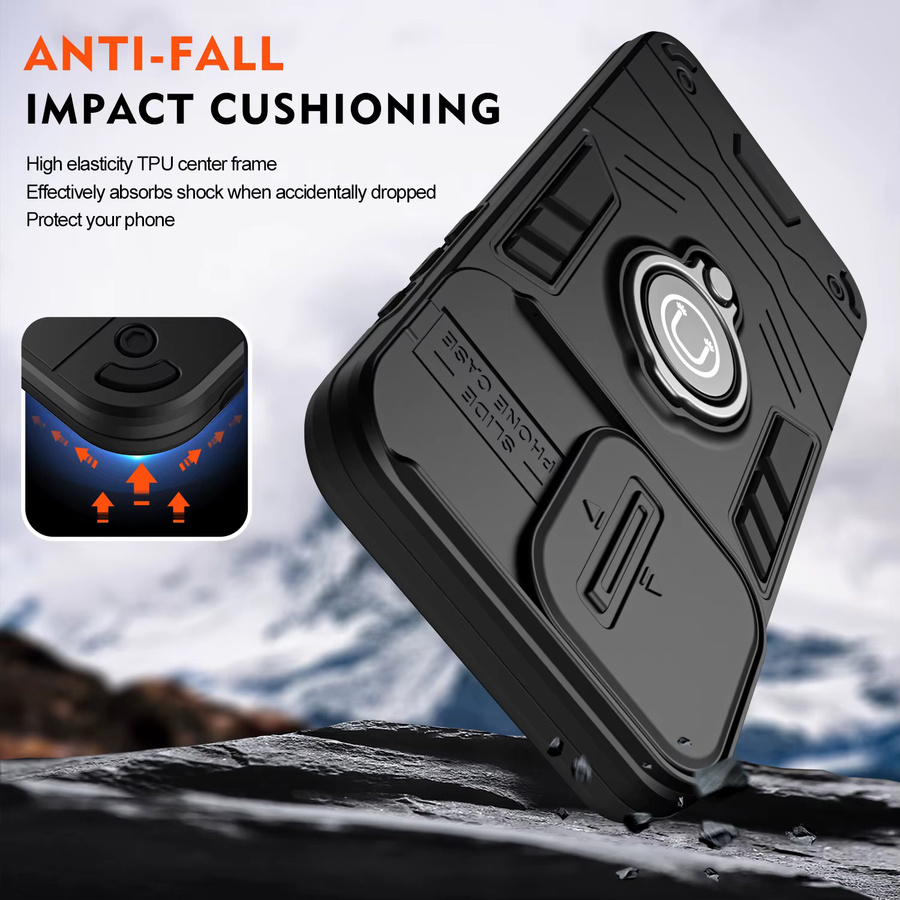 Metall Fingerhalter Hülle für Motorola Moto G15 G05 G75 G85 G35 G55 G54 G13 G23 G84 G53 G34 G22 G14 G04 G24 in Schwarz oder Blau - Bild 4