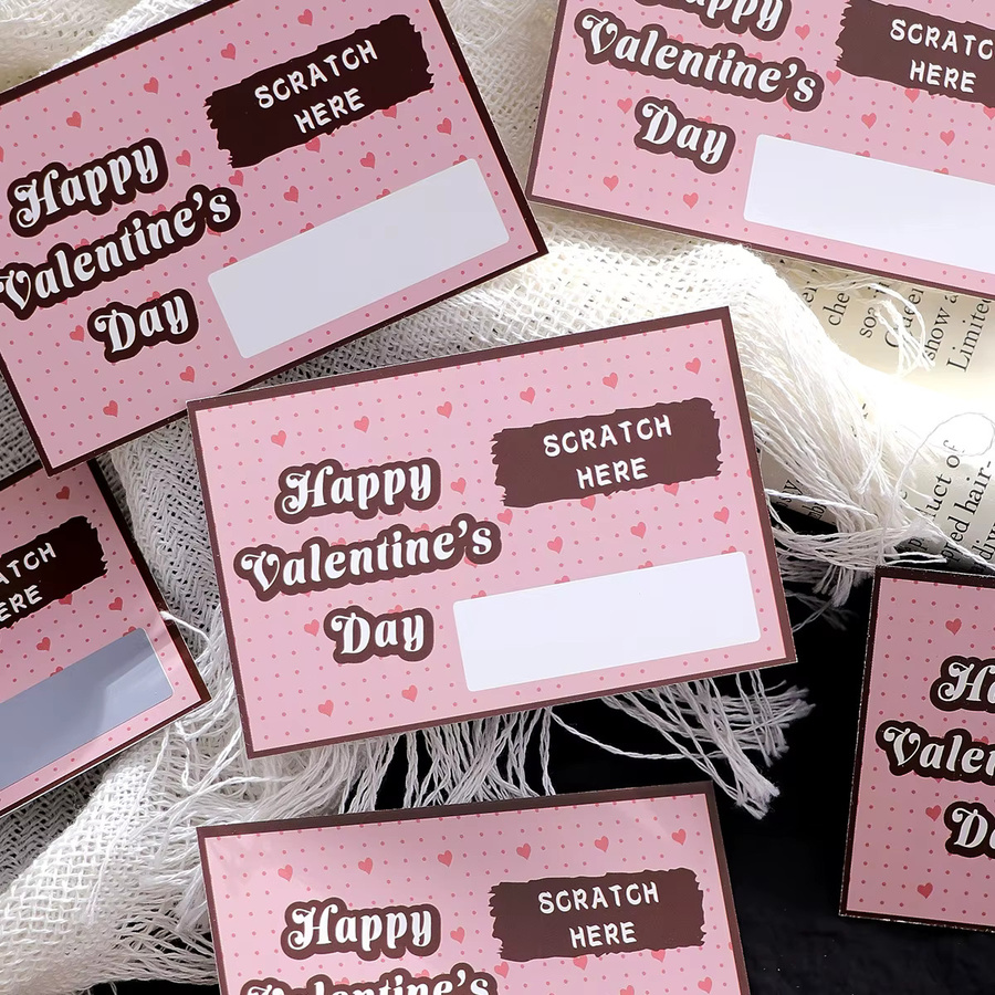 Rubbel-Liebesgutscheine für Paare in Pink als kreative Geschenke für Valentinstag oder Hochzeitstag - Bild 3