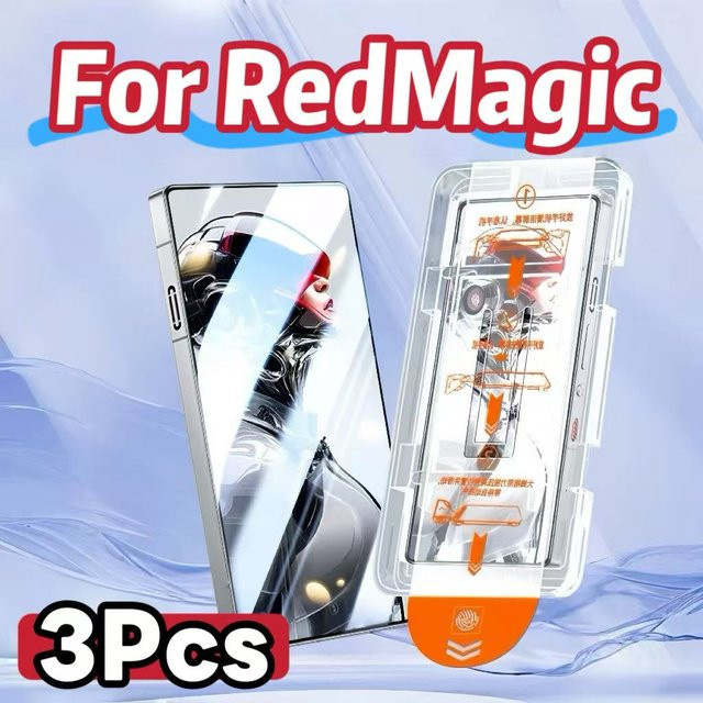 3er-Pack mattierte gehärtete Schutzfolie für Nubia Red Magic 10Air und 10Pro mit schwarzem Rand, transparent - Bild 1