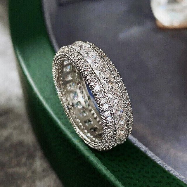 YIRAN Jewelry Versprechensringe, Zirkonia, Messing, Schwarz, Damen - Bild 1