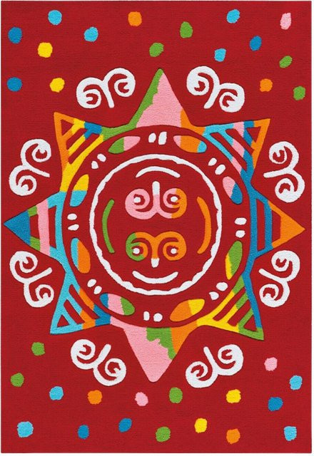 Arte Espina Kurzflorteppich Spirit Glowy 3145 Rot Mandala B/B: 110 x 160 cm - Bild 1