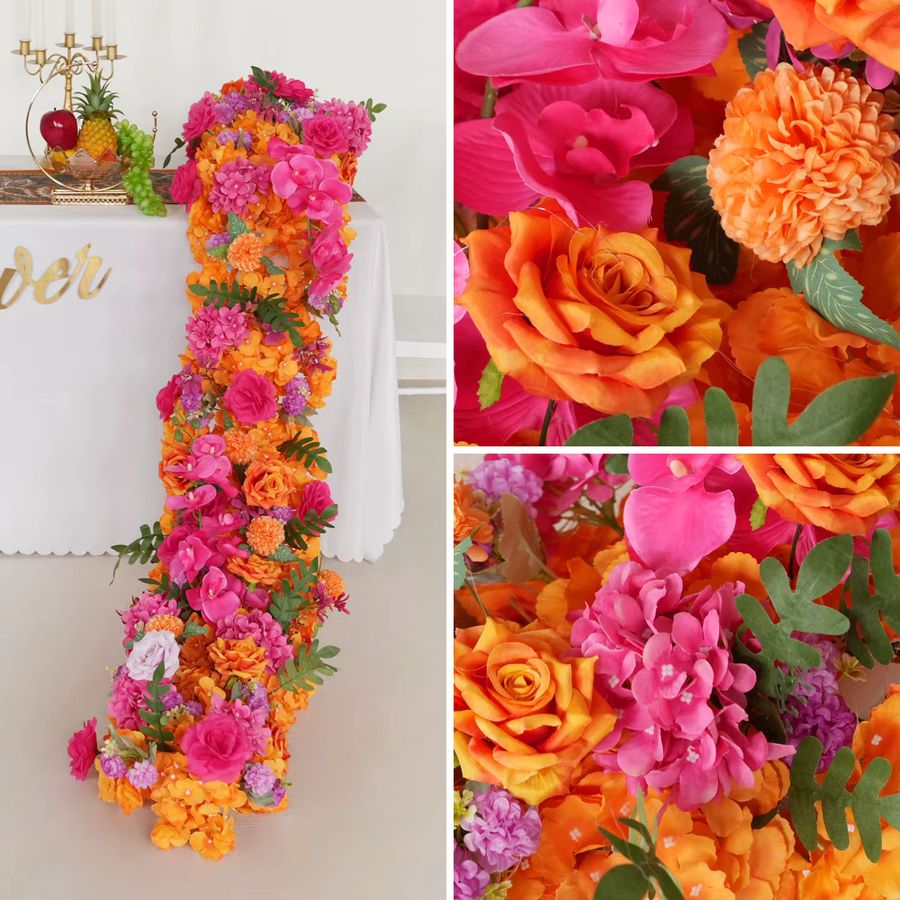 Uflower Künstliche Pfingstrosen Blumenreihe in Multicolor für Tischdekoration und Hochzeiten - Bild 2