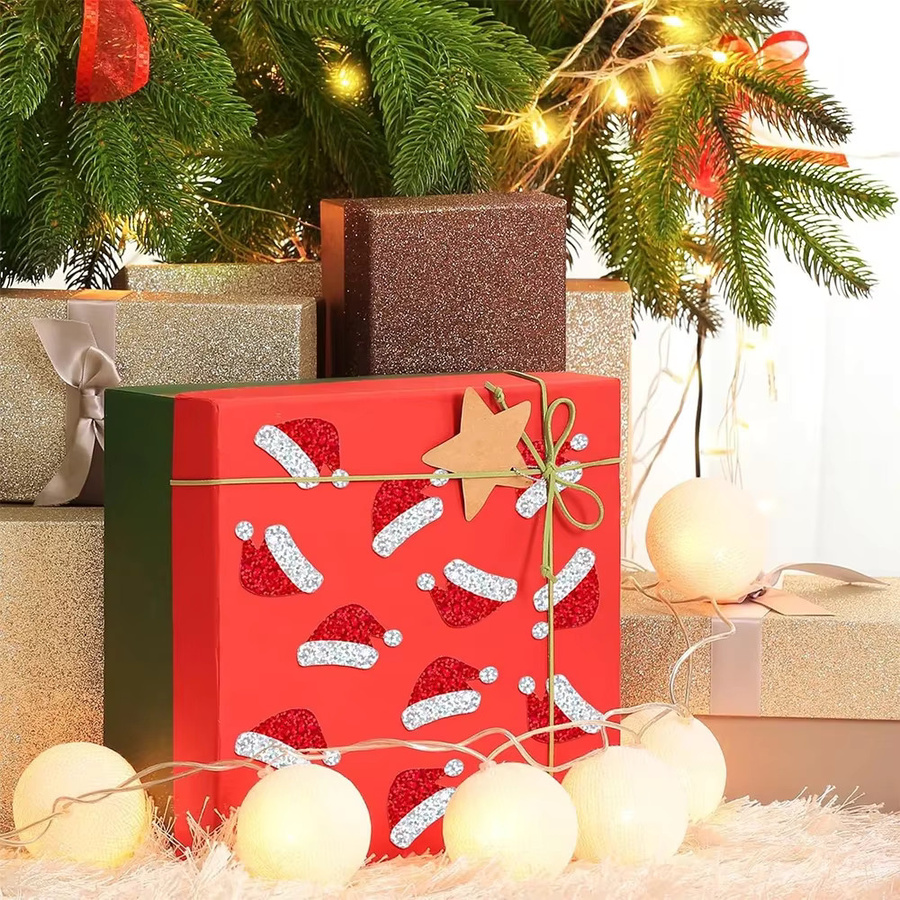 Runtow 500 Stück Weihnachtsmützen-Etikettenaufkleber in Rot für DIY-Umschläge und Grußkarten - Bild 4