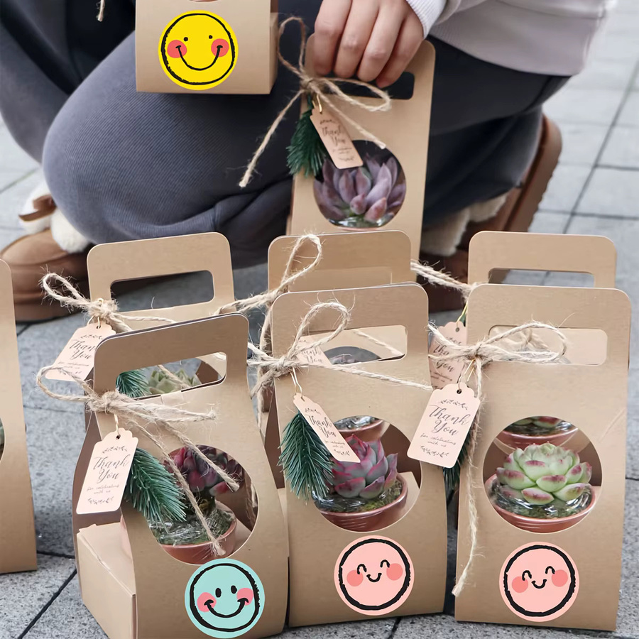 500 Stück bunte Smile Face-Papieretiketten in verschiedenen Farben (Gelb, Rosa, Grün, Blau, Lila) für vielseitige Anwendungen - Bild 3