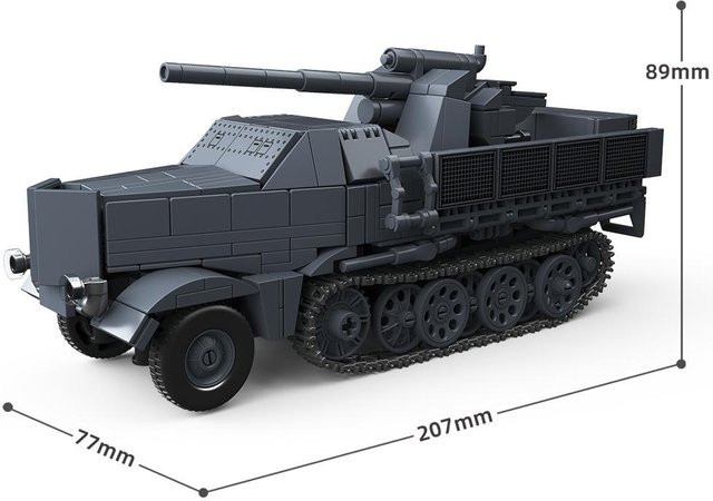 Weltkrieg 88 MM Flak Transportfahrzeug Halbkettenfahrzeug, Bausteine Set, ab 14 Jahren - Bild 1