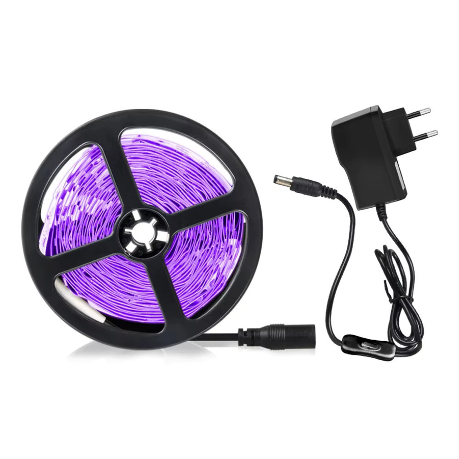 GGBEE UV-LED-Lichtband Schwarzlicht in Purple, 385-400nm, DC12V, 2835 SMD flexibles LED-Band für deine Glow-Party-Dekoration - Bild 7
