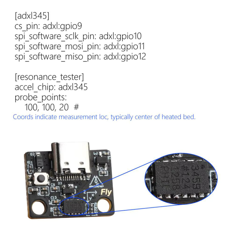 ADXL345 Beschleunigungsmesser mit USB-Anschluss für Klipper, Raspberry Pi und Voron V0.1 in Schwarz und Grau - Bild 2