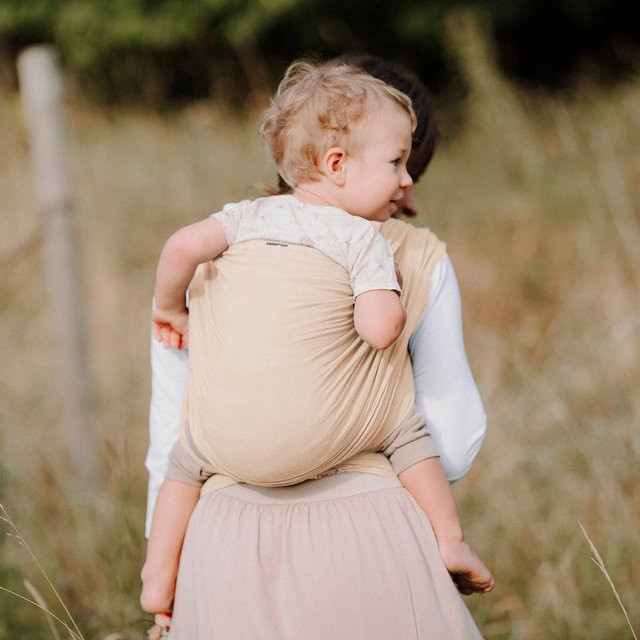 Hoppediz Babytragetuch Woven Wrap aus Baumwolle in Beige - Bild 1