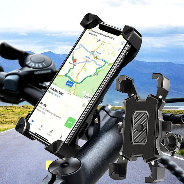 SEamopar Universal Handyhalterung für Motorrad und Fahrrad in Schwarz zur GPS Unterstützung - Bild 1