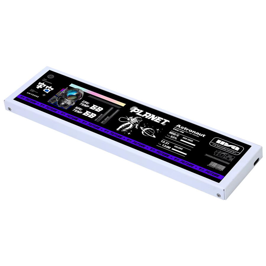 TURZX Smart Screen 9,2 Zoll IPS USB Sekundärbildschirm für PC in Weiß mit 1920x462 Auflösung und Typ-C Anschluss zur CPU GPU RAM Anzeige - Bild 4