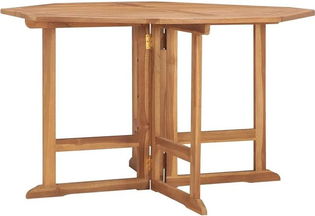 vidaXL Garten-Esstisch aus Teakholz klappbar, braun, B/T/H: 110 x 110 x 75 cm - Bild 1