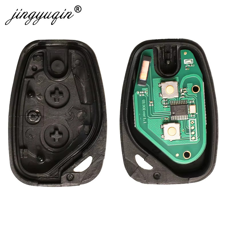 Jingyuqin 10er Set Auto Fernschlüssel für Renault Clio Scenic Kangoo, 433MHz PCF7946 Chip, 2 Knopf Blade Schlüssel, Schwarz - Bild 4