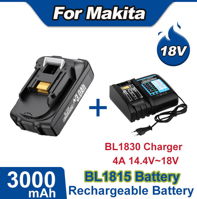 Makita Akku-Ladegerät für 18V Batterien BL1815 BL1850 BL1830 BL1860 BL1820 BL1840 in Schwarz - Bild 1