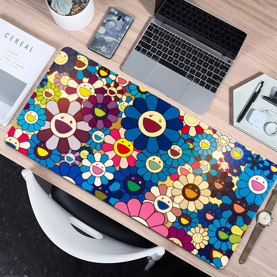Rutschfestes und verdicktes Gaming Mauspad im Takashi Murakami Kunstdesign, Mehrfarbig - Bild 3