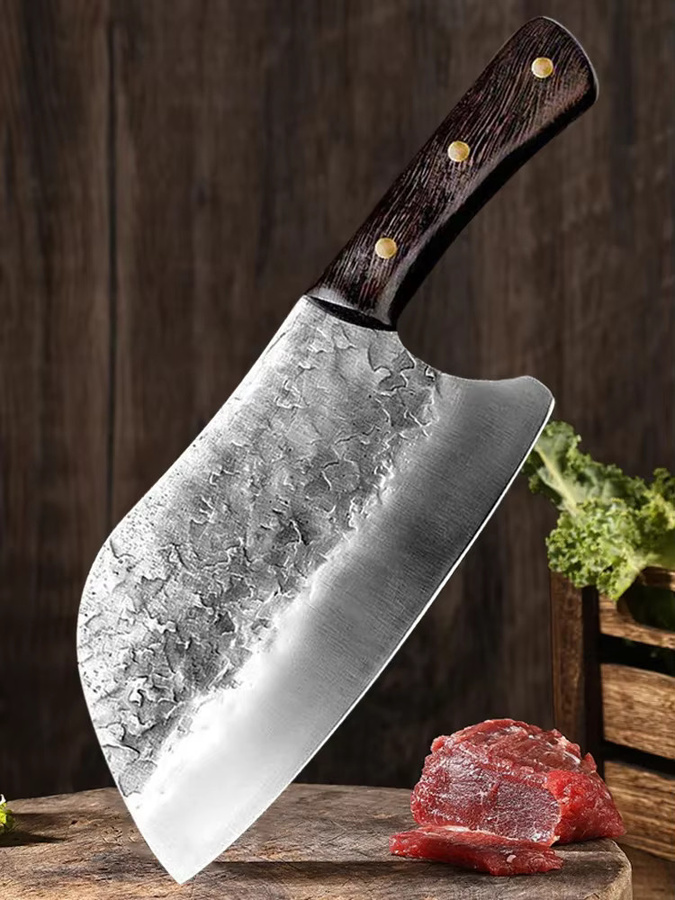 GuanQi Geschmiedetes Edelstahl-Kochmesser mit Holzgriff in Silber - Bild 6