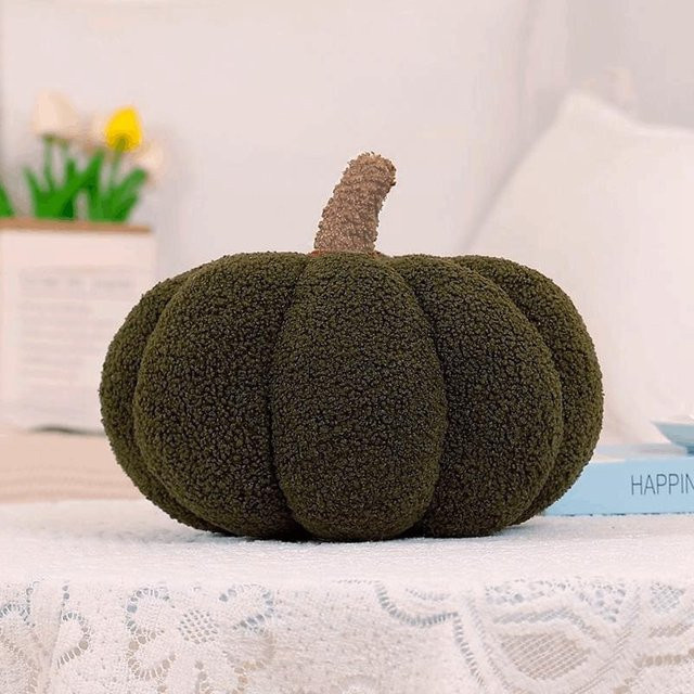 Yiran Health & Beauty Dekoratives Kürbis Kissen in Grün, 3D Plüschkissen für Herbst, Sofa und Schlafzimmer, Durchmesser: 20 cm - Bild 1