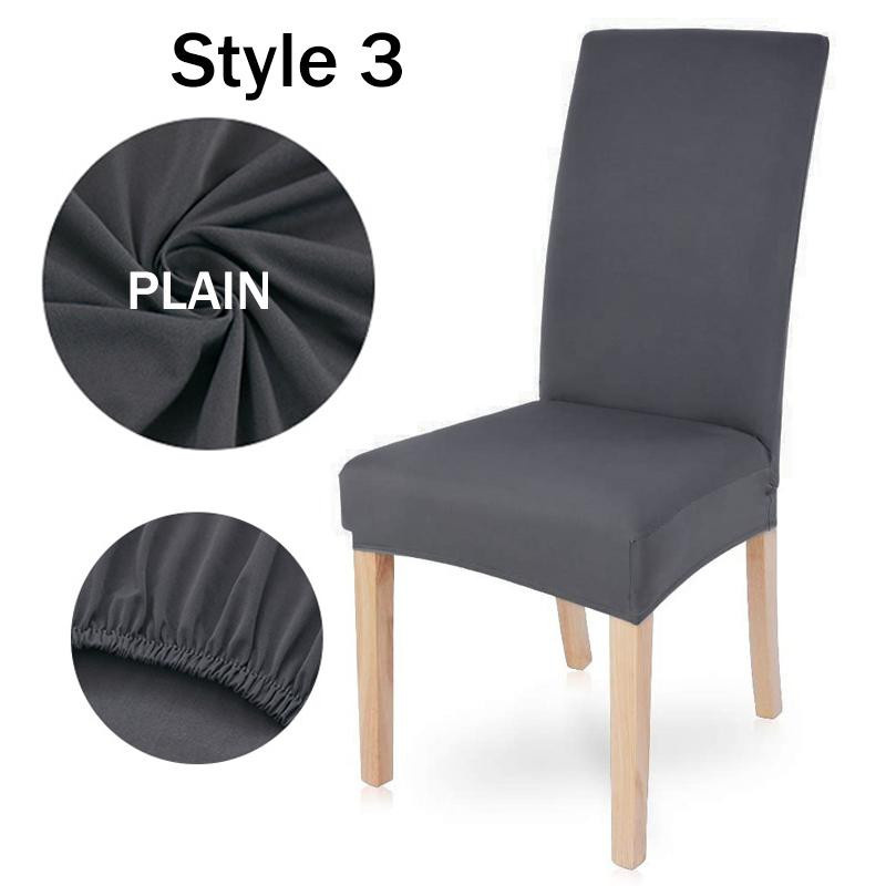 Einfarbige Stuhlhussen aus Jacquard-Stoff in Weiß, elastische Stretch-Spandex Sitzbezüge für Esszimmer, Hotel und Hochzeiten - Bild 1