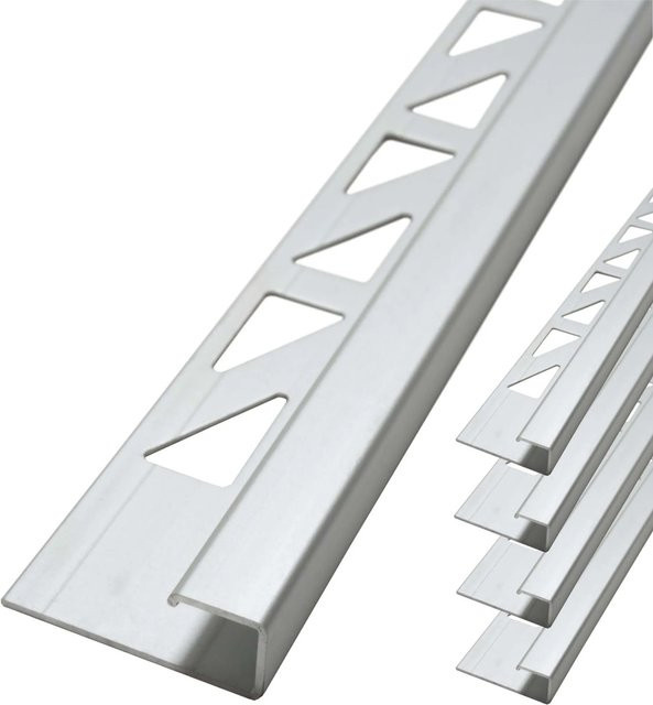 Dalsys Eckprofil Fliesenschiene aus Aluminium in Chrome, Breite: 5 mm, Höhe: 10 mm, Länge: 2,5 m - Bild 1