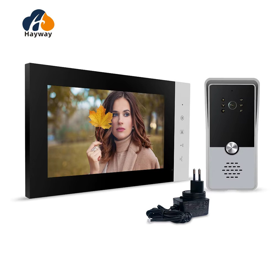 ZHHayway Video-Gegensprechanlage-Set Kabelgebundene Video-Türklingel mit Telefon in Weiß - Bild 2