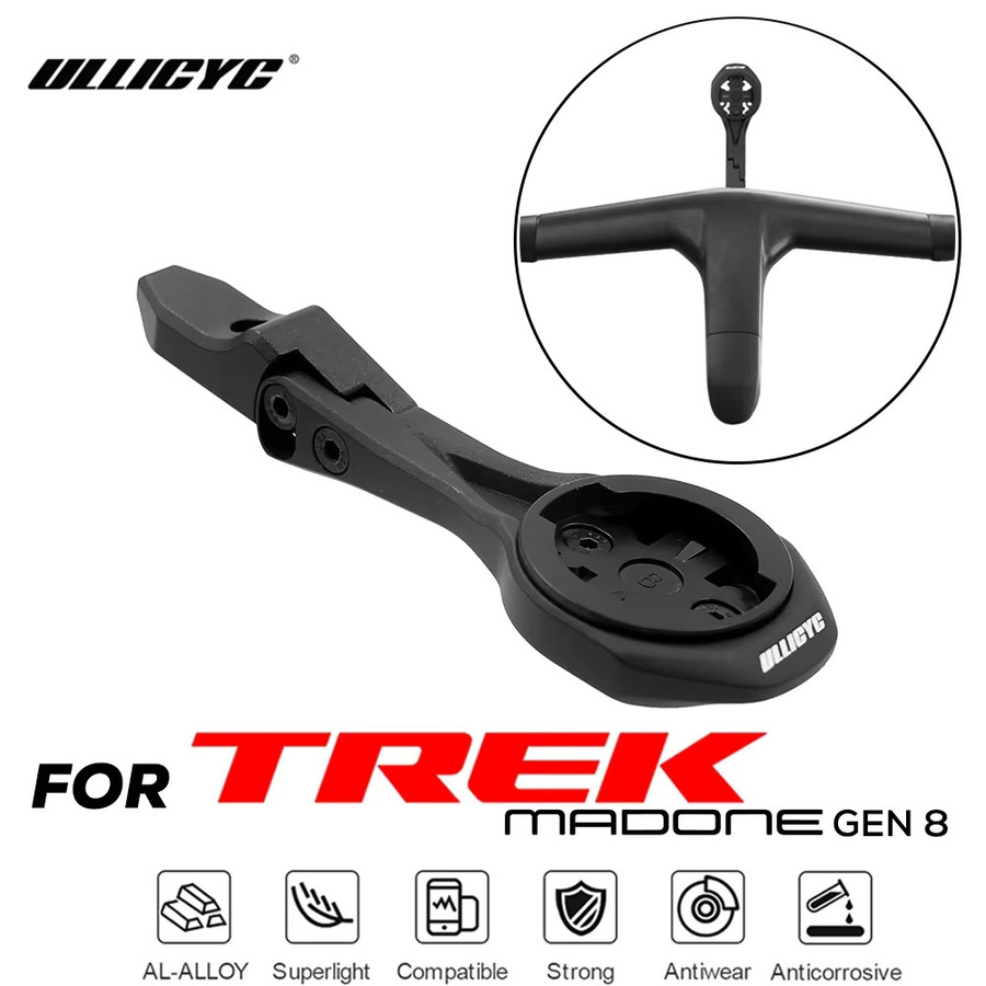 ULLICYC Integrierte Lenker-Computerhalterung für TREK Madone SLR GEN8 aus Aluminiumlegierung in Schwarz, kompatibel mit GoPro, Garmin, Bryton und Wahoo - Bild 2