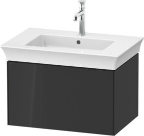 Duravit Waschtischunterschrank White Tulip wandhängend in Graphit Hochglanz mit 1 Auszug, B/T: 68,4 x 45,8 cm - Bild 1
