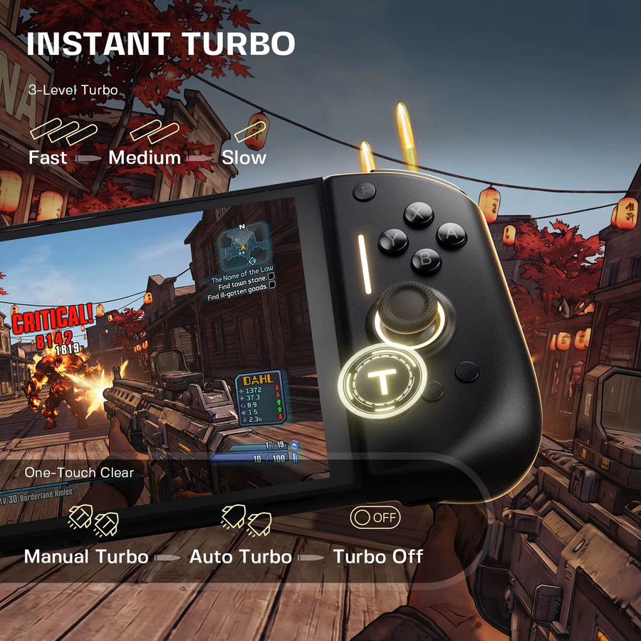 NYXI Hyperion 3 Kabelloser Bluetooth JoyPad für Nintendo Switch inklusive Tragetasche in Schwarz - Bild 3