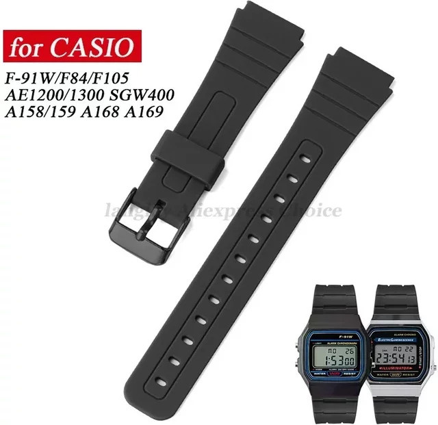 Uhrenarmband Silikon, 18 mm, Schwarz, Herren - Bild 1